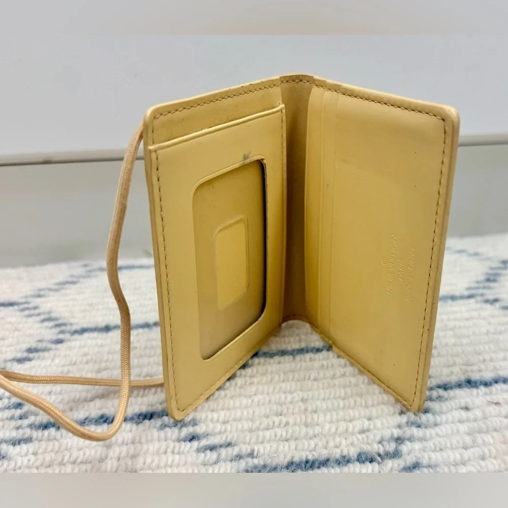 LOUIS VUITTON Unisex Vintage Y2K 2000’s Yellow Epi Leather Elastic Card Wallet